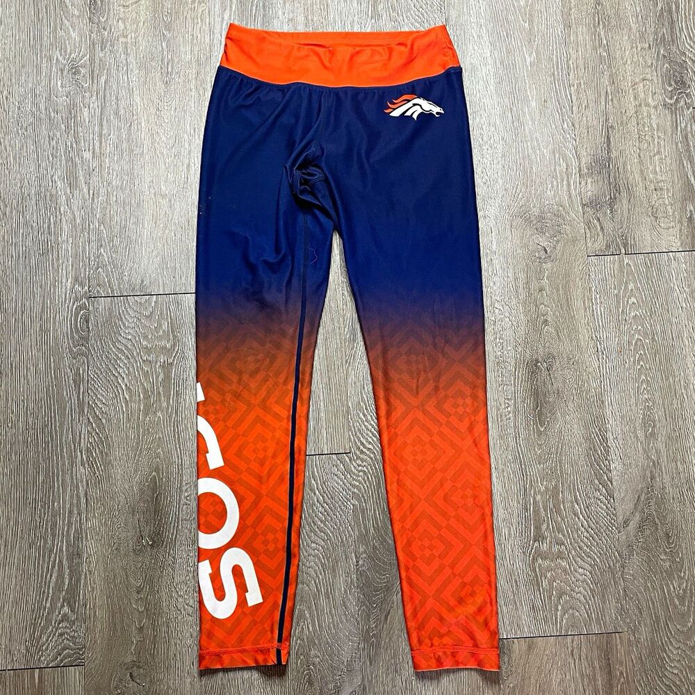 Team Apparel Denver Broncos NFL Football Pants Size M Orange Blue Official